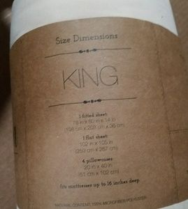 Bedding - Ultra soft sheet set. Size king. 6 piece. Bedding - Ultra soft sheet set. Size king. 6 piece.